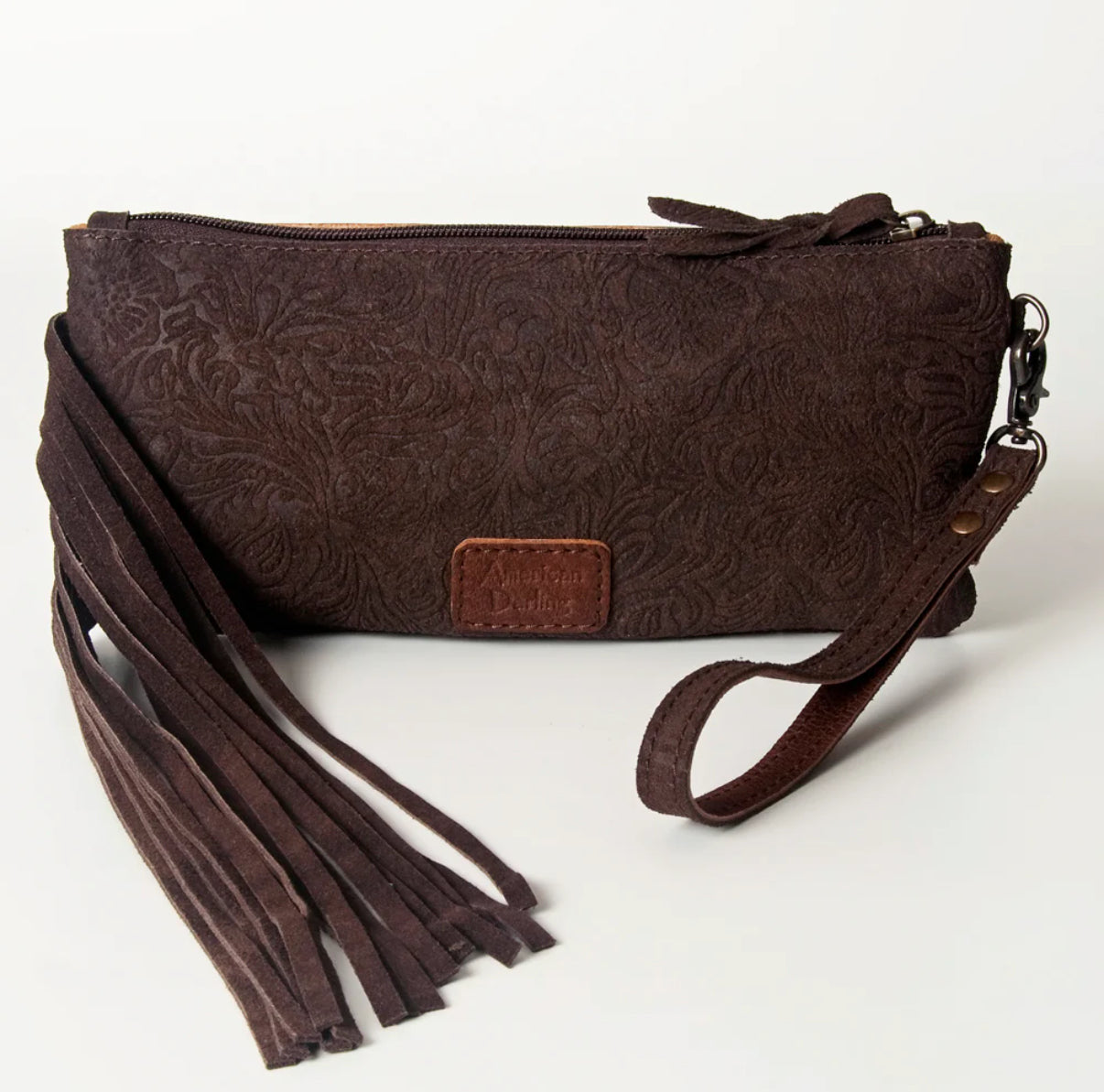 Chocolate Brown Sally Wristlet