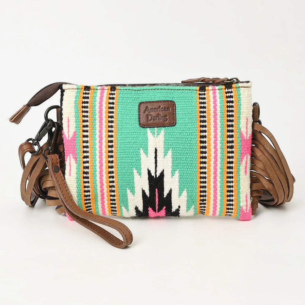 Saddle Blanket & Fringe Crossbody Purse