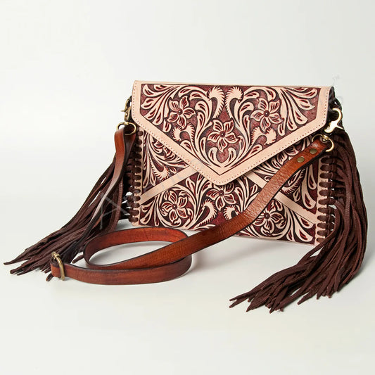 Vintage Tooled Leather Envelope Purse