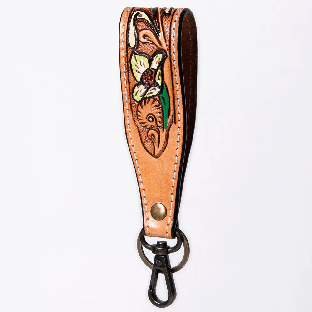 Hand Tooled Handle Strap & Keychain