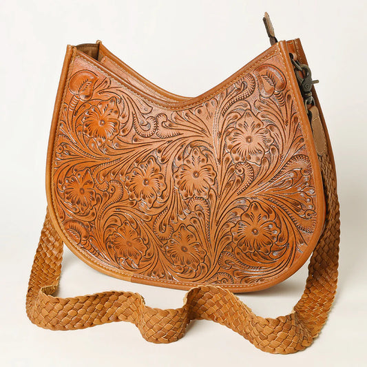 Ohlay- Tooled Leather Concealed Carry Hobo Bag