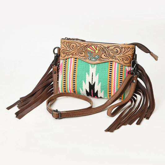 Saddle Blanket & Fringe Crossbody Purse
